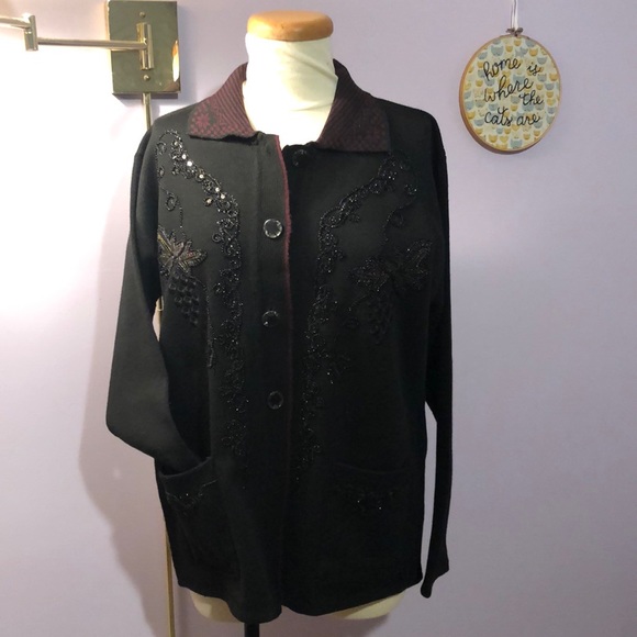 tc fashion Sweaters Vtg Beaded Embroidery Cardigan Poshmark